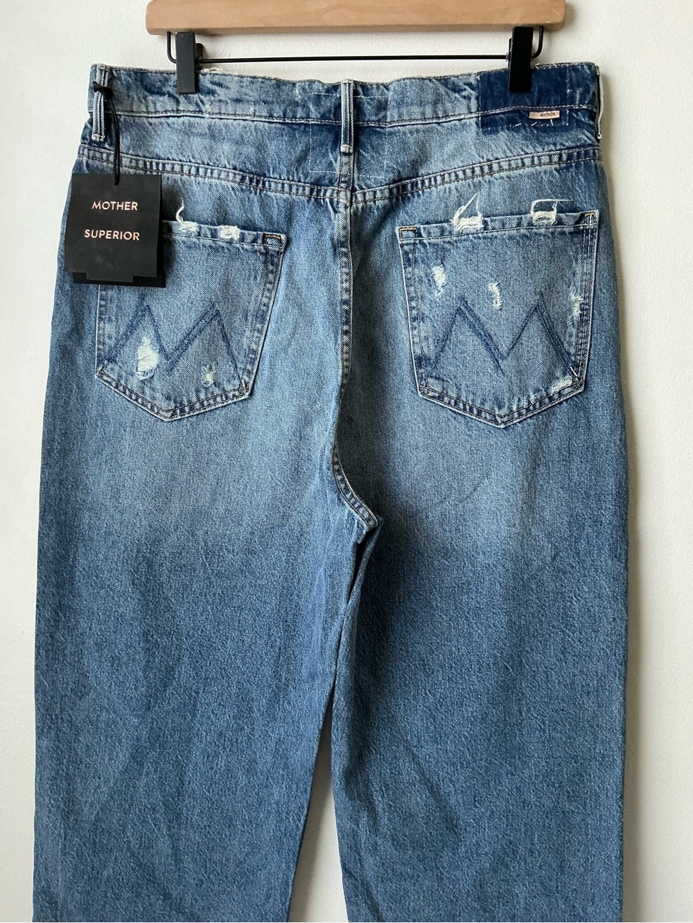 NWT MOTHER SUPERIOR Jeans High Waisted Tunnel Vision Sneak Blue Size 33 - Picture 9 of 15